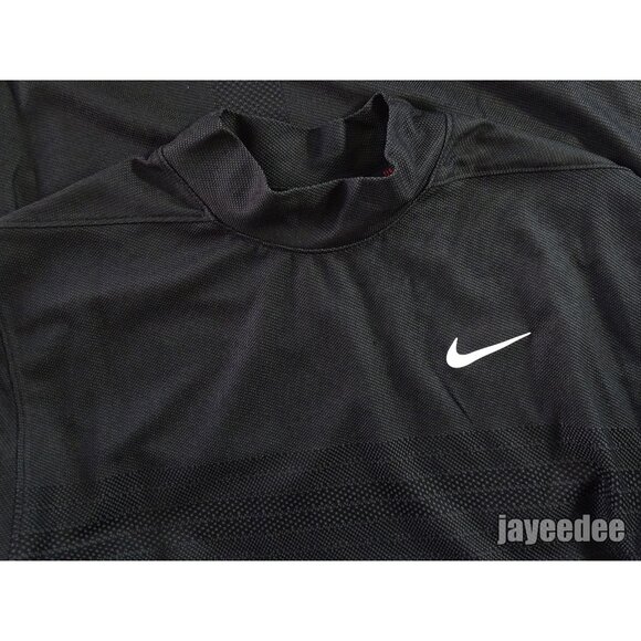 NIKE TIGER WOODS ADV MOCK SHIRT CUSTOM ATHLETE EXCLUSIVE DR5324-010 BLACK - Picture 3 of 9